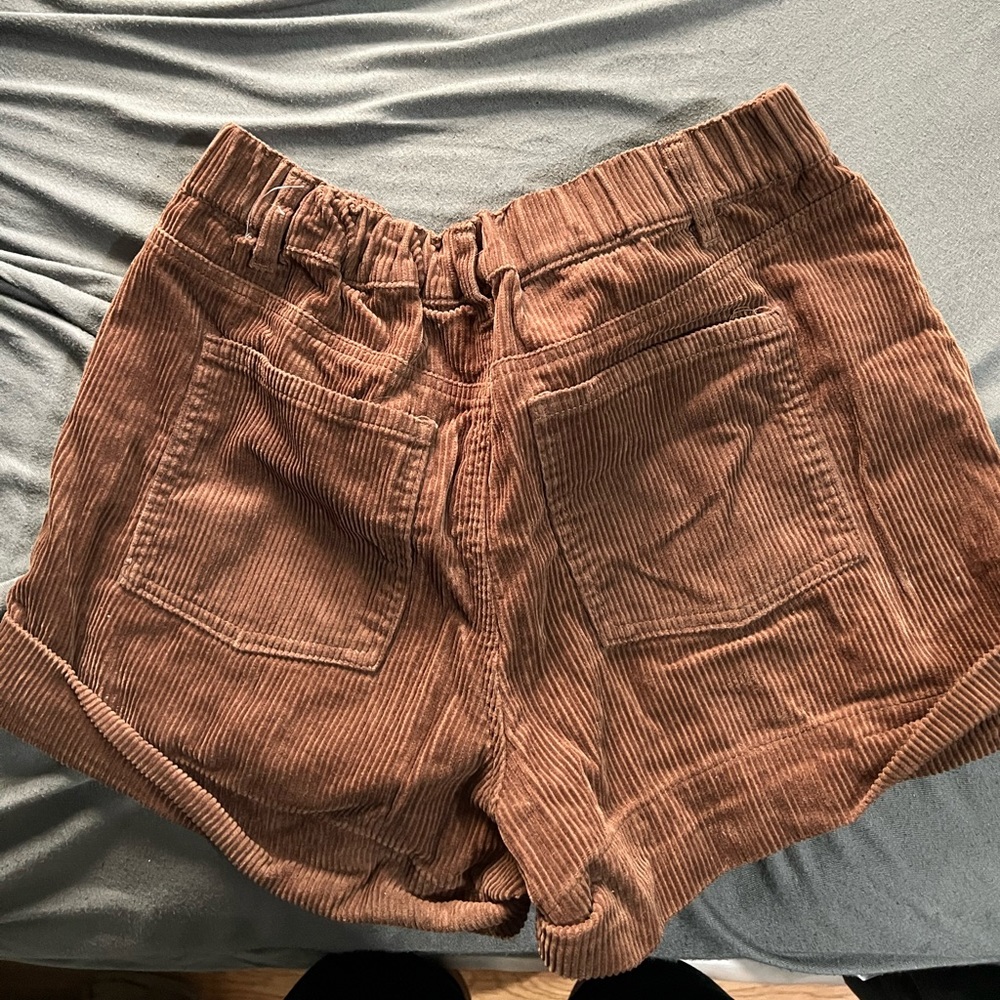 Brown corduroy jean shorts